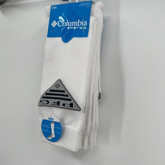 Columbia Men's PFG Patriot Crew Socks 3 Pairs sz 6-12 Fish White/Marlin/Red/Blue - Picture 2 of 5